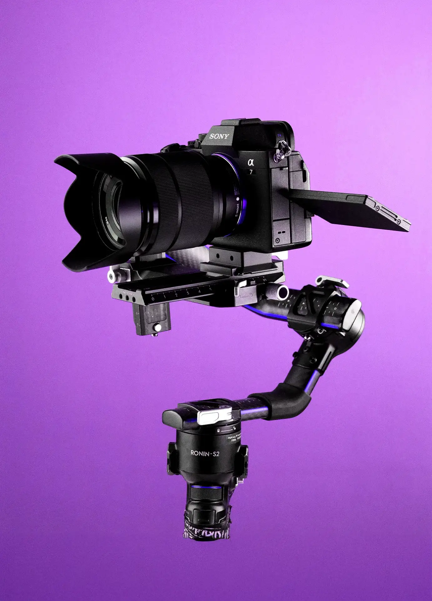 digital camera with purple background