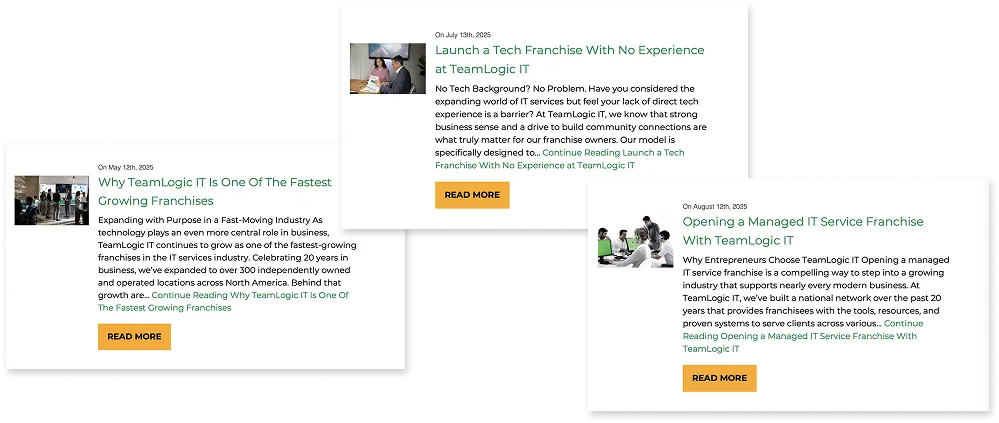 TeamLogic IT blog screenshots