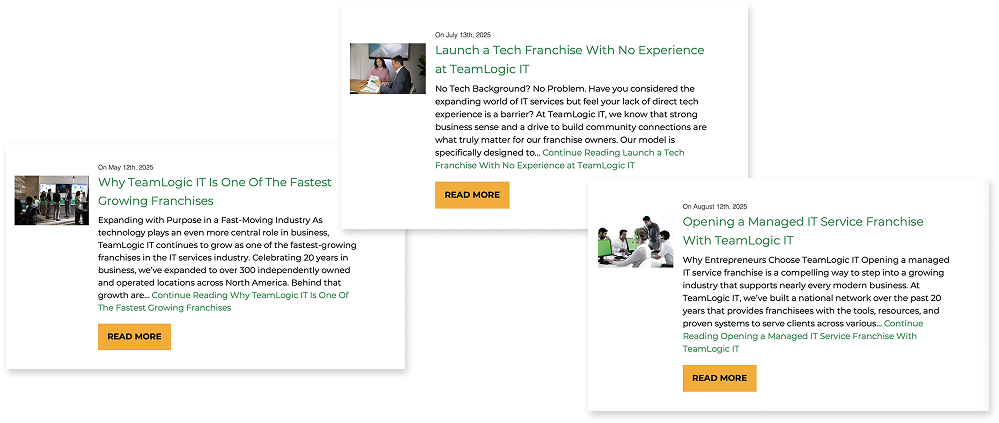TeamLogic IT blog screenshots