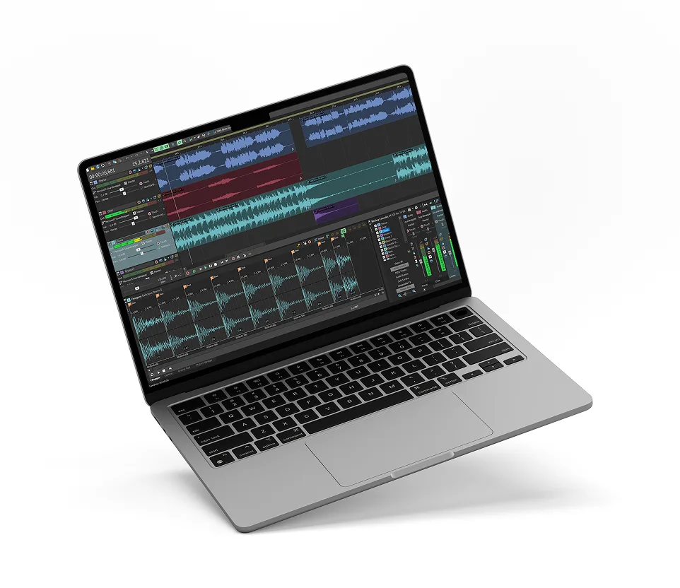 Laptop showing sound edits