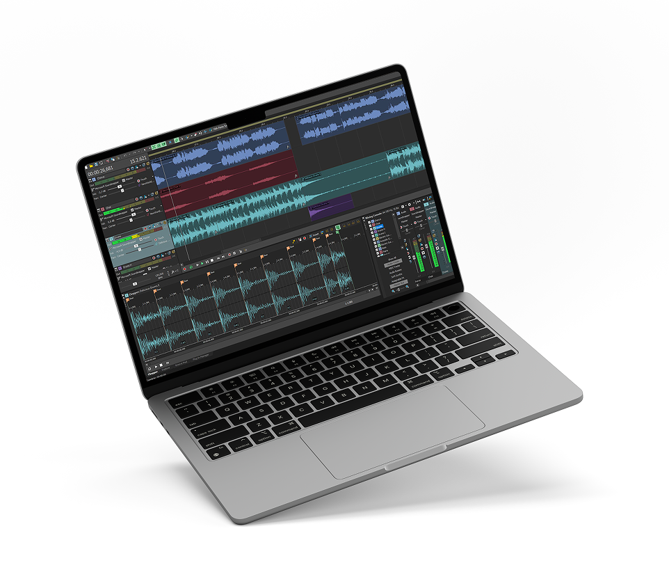 Laptop showing sound edits