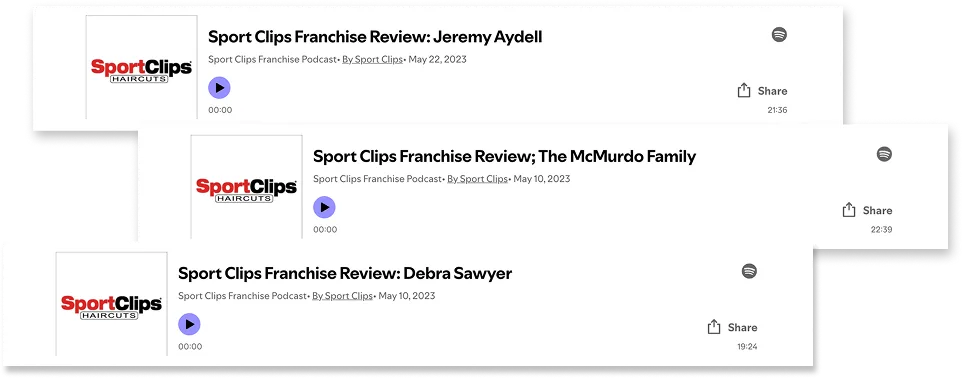 Podcast screenshots
