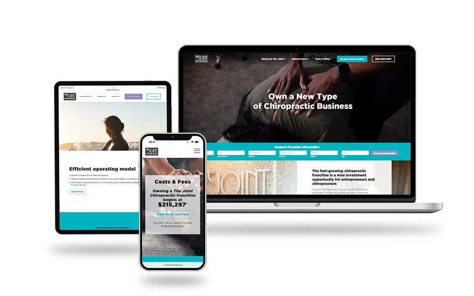 The Joint website on Tablet, Laptop and Smartphone