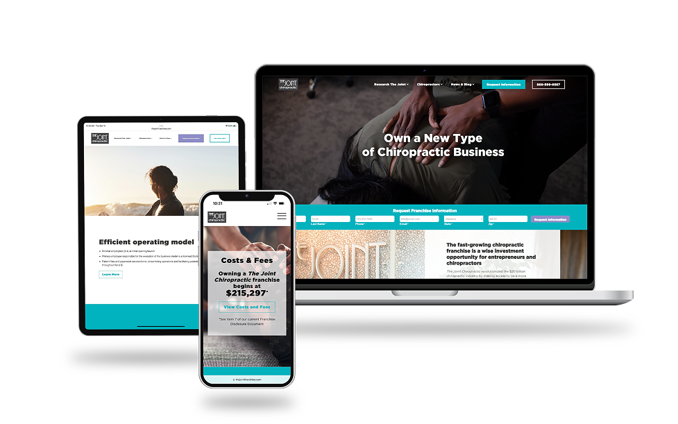 The Joint website on Tablet, Laptop and Smartphone