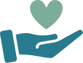 hand with heart icon